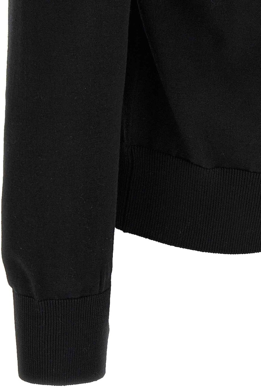 Dolce & Gabbana Black Virgin Wool Cardigan Zwart