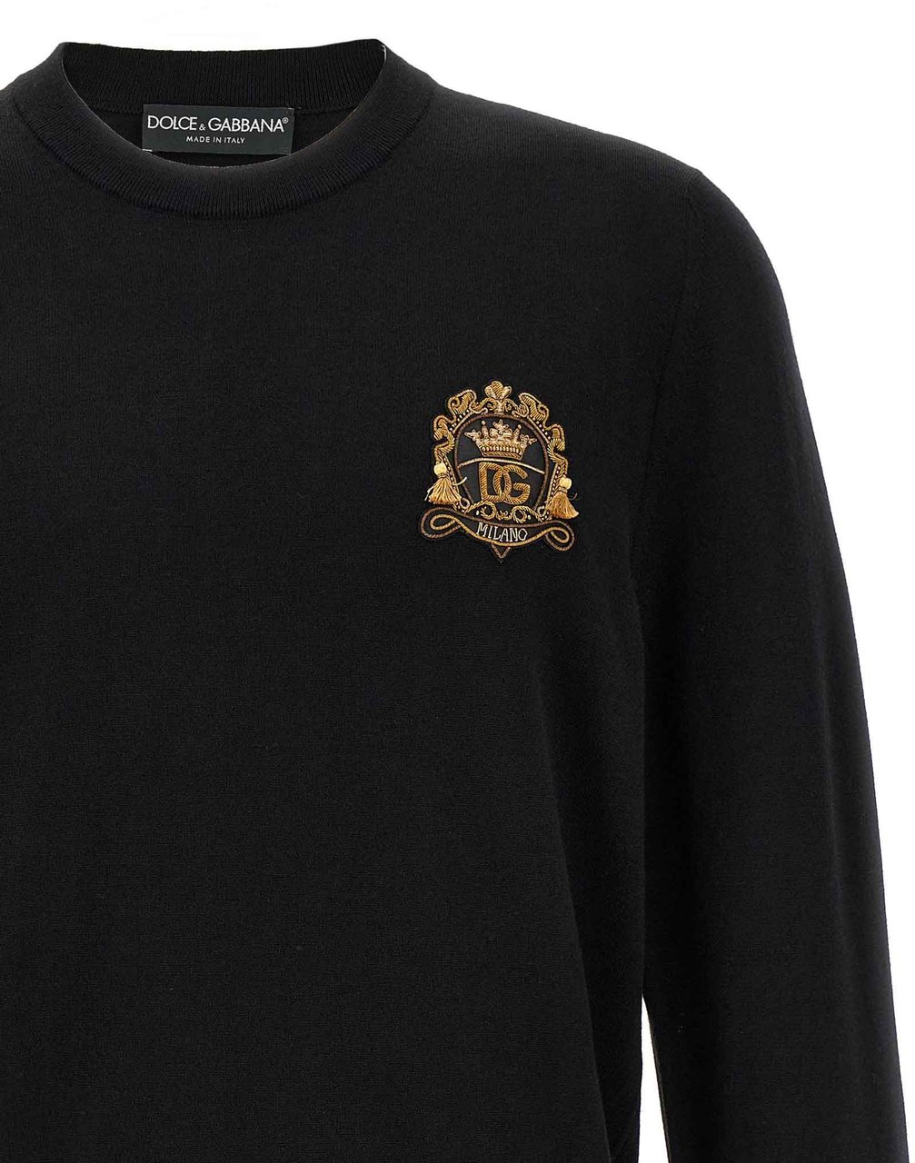 Dolce & Gabbana Black Virgin Wool Cardigan Zwart