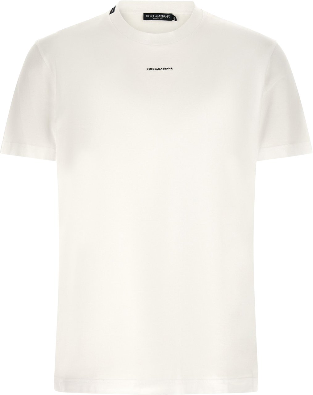 Dolce & Gabbana White Cotton T-Shirt Zwart