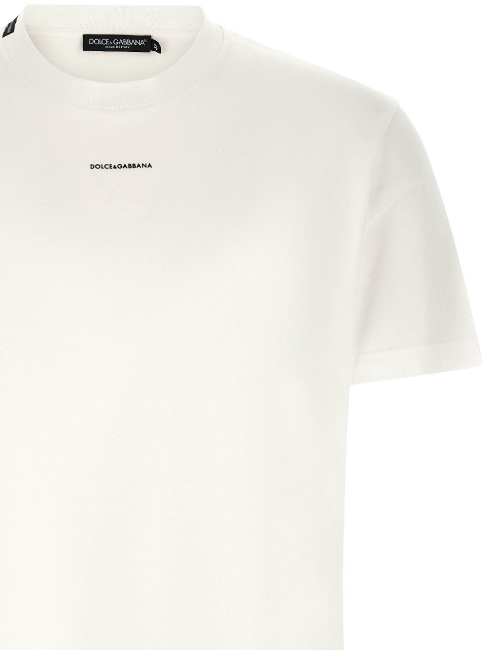 Dolce & Gabbana White Cotton T-Shirt Zwart
