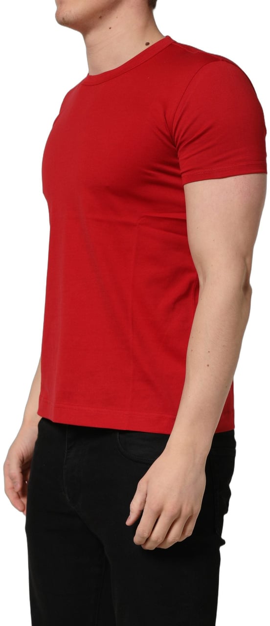 Dolce & Gabbana Red Goodluck 2023 Cotton Crew Neck T-shirt Rood