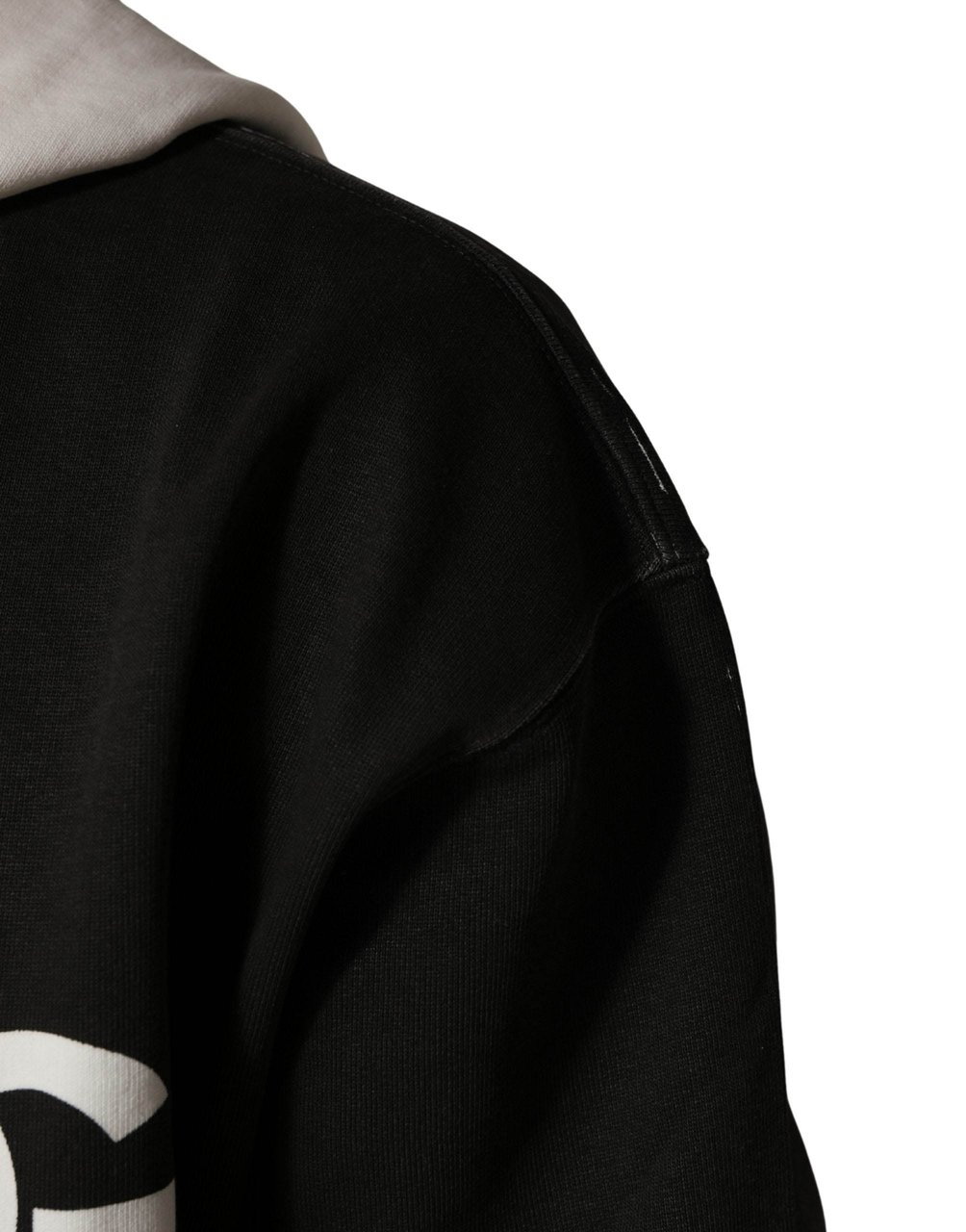 Dolce & Gabbana Black Cotton Logo Hooded Full Zip Sweater Zwart