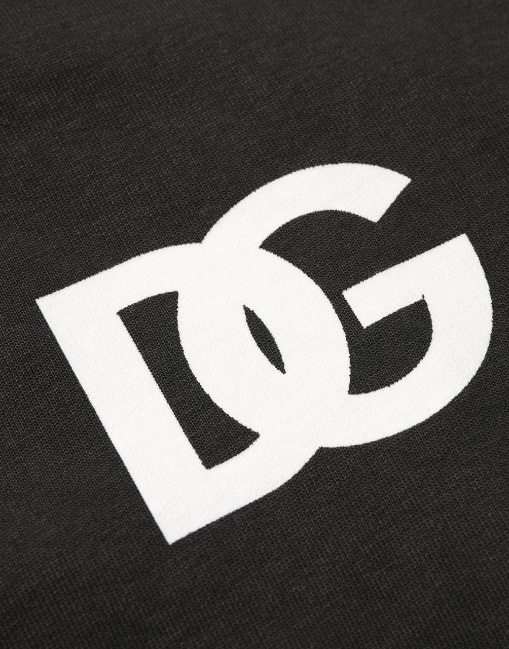 Dolce & Gabbana Black Cotton Logo Hooded Full Zip Sweater Zwart