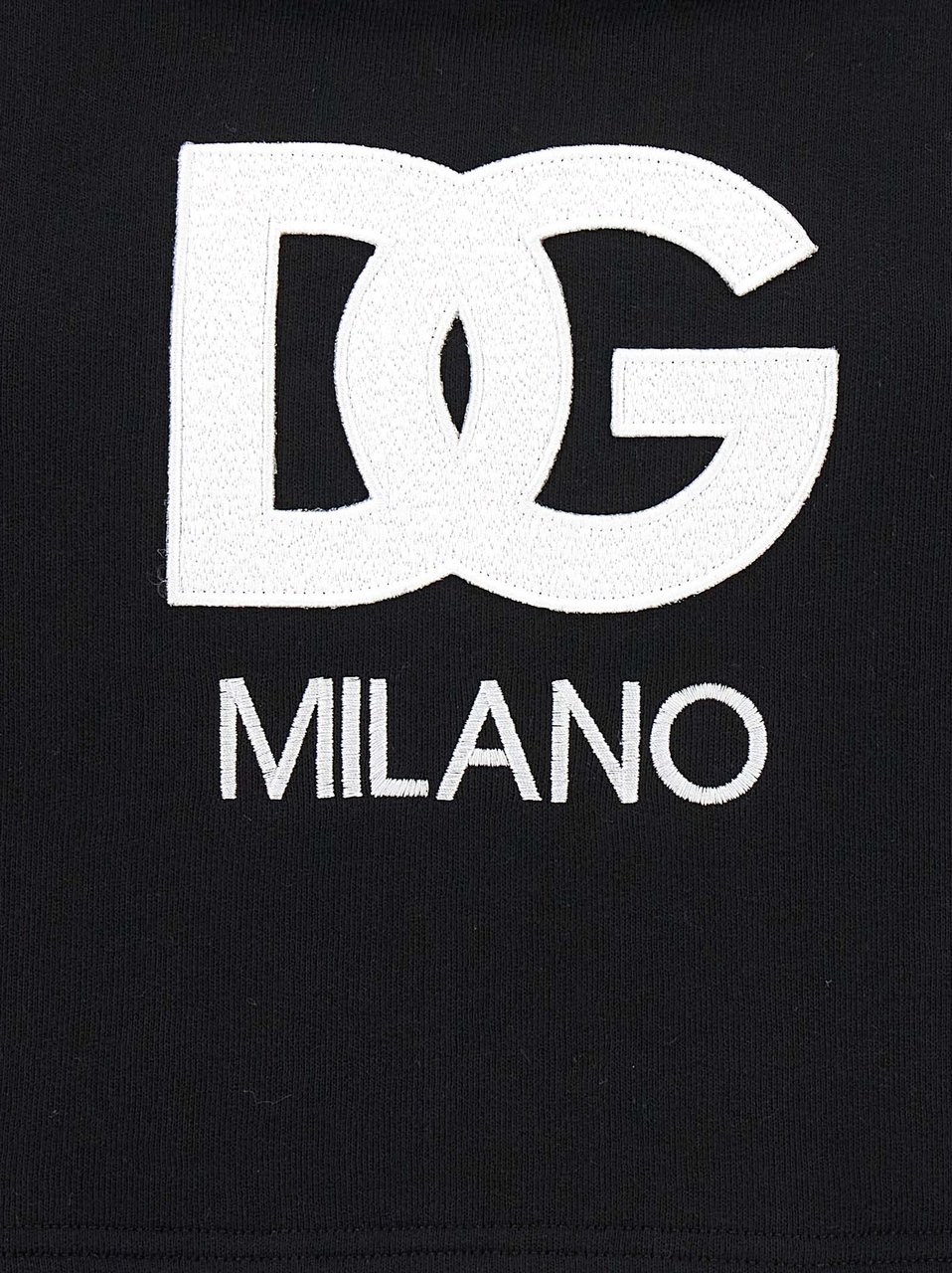 Dolce & Gabbana Black Cotton Hoodie Zwart