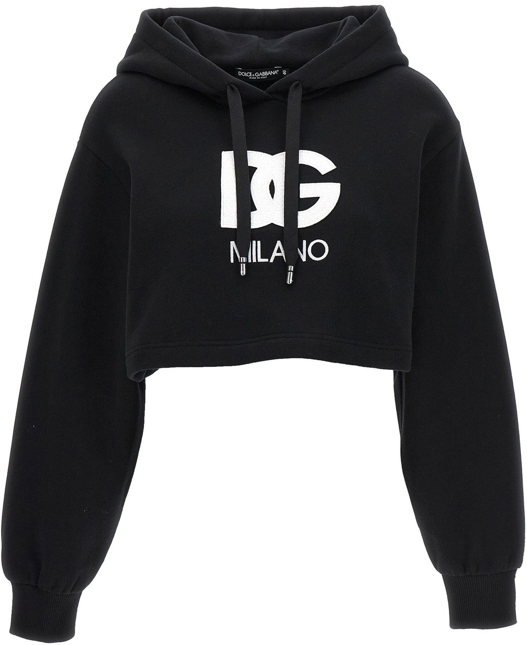 Dolce & Gabbana Black Cotton Hoodie Zwart