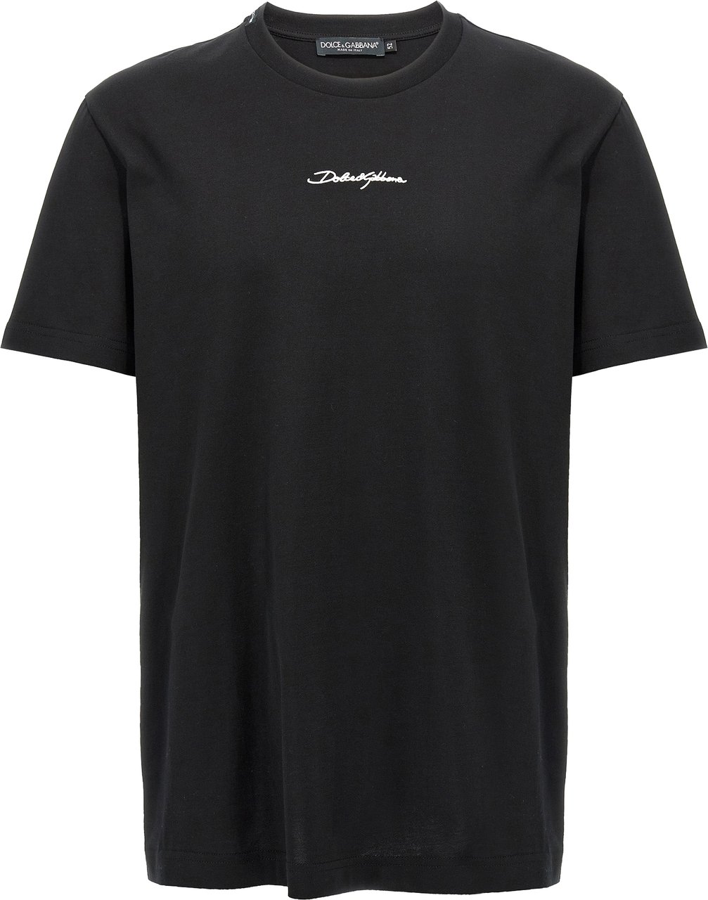 Dolce & Gabbana Black Cotton T-Shirt Zwart