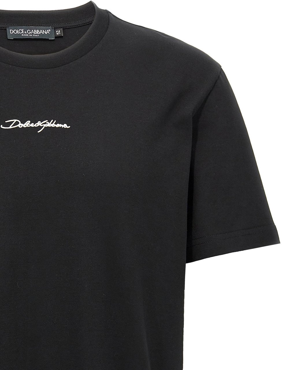 Dolce & Gabbana Black Cotton T-Shirt Zwart