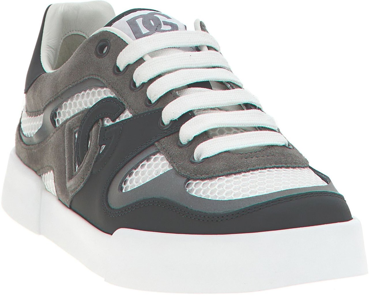 Dolce & Gabbana Gray Calfskin Athletic Sneakers Grijs