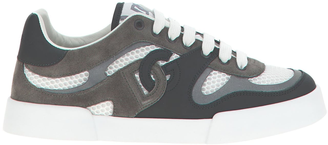 Dolce & Gabbana Gray Calfskin Athletic Sneakers Grijs
