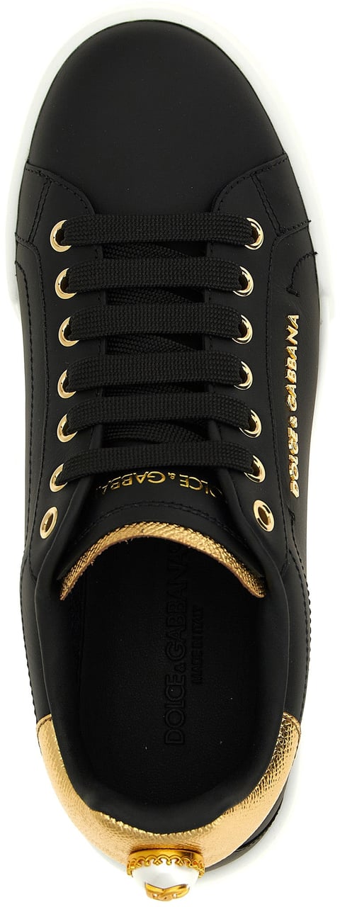 Dolce & Gabbana Black Calfskin Sneakers Zwart