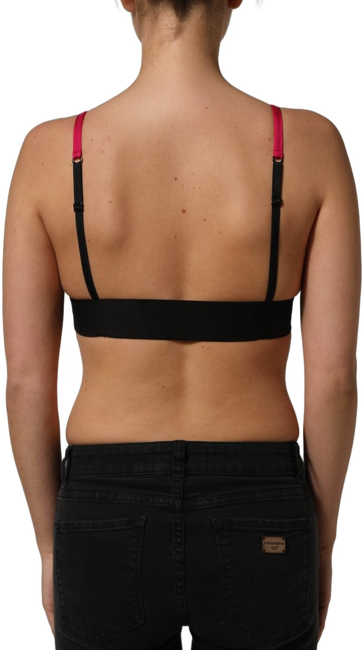 Dolce & Gabbana Pink Crystal Embellished Bralette Crop Top Roze