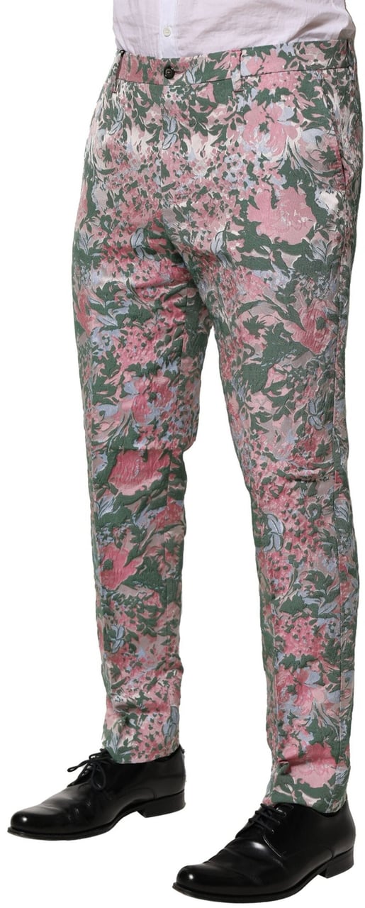 Dolce & Gabbana Multicolor Floral Jacquard Pants Divers