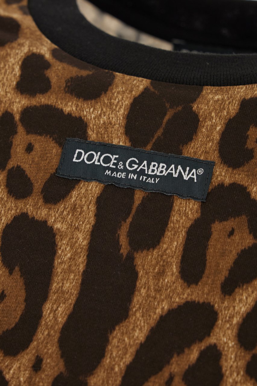 Dolce & Gabbana Printed cotton crop T-shirt Dierenprint