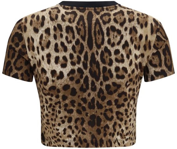 Dolce & Gabbana Beige Cotton T-Shirt Blauw