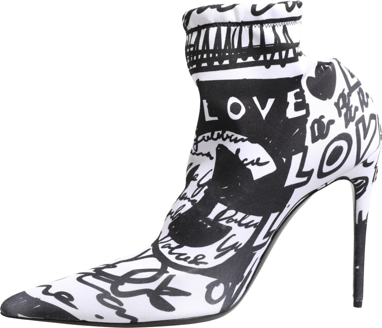 Dolce & Gabbana White Graffiti Stretch Ankle Boots Shoes Wit