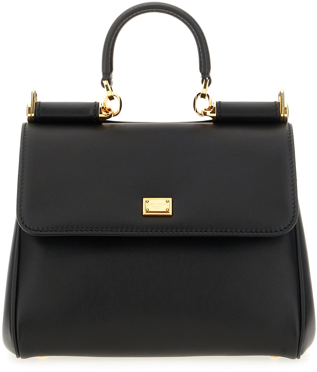 Dolce & Gabbana Dolce&gabbana Black leather My Sicily handbag Zwart