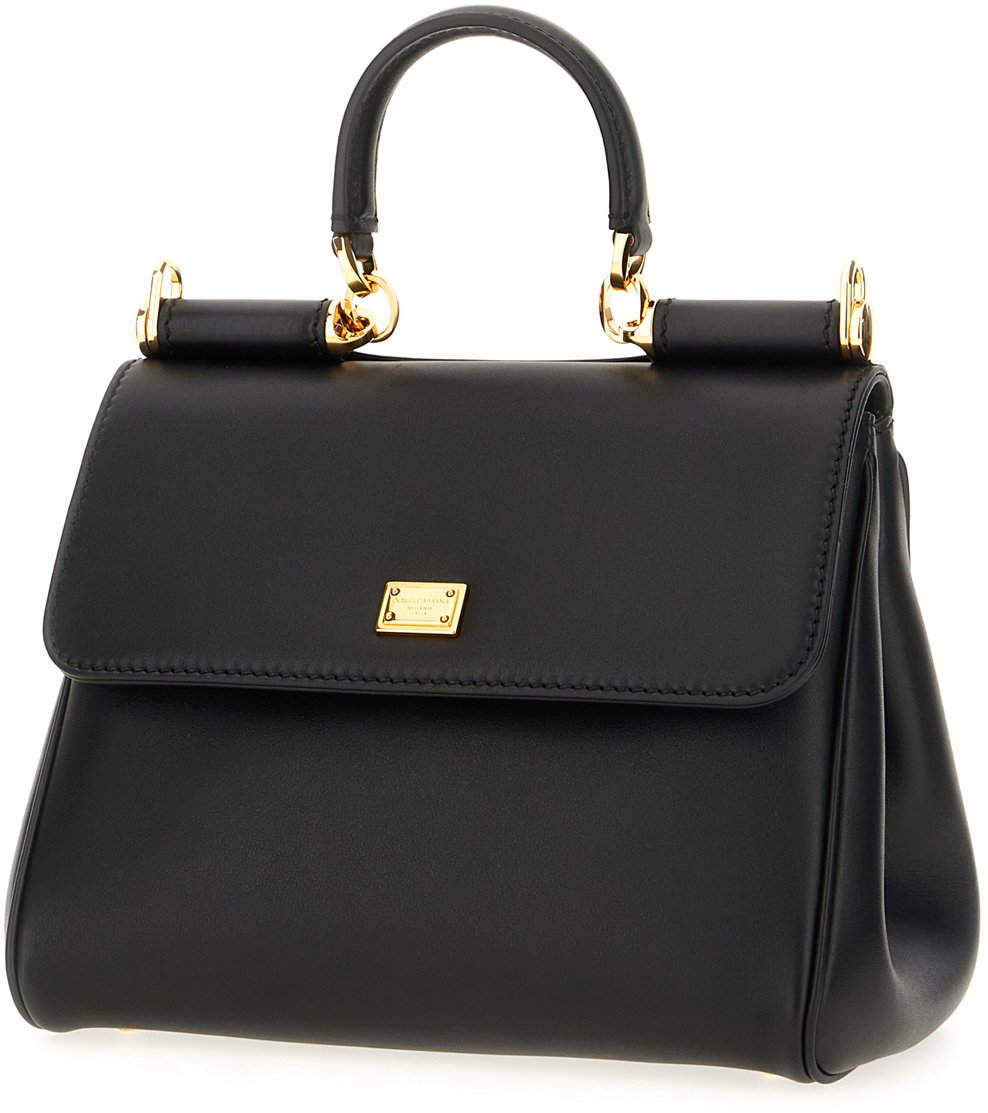 Dolce & Gabbana Dolce&gabbana Black leather My Sicily handbag Zwart