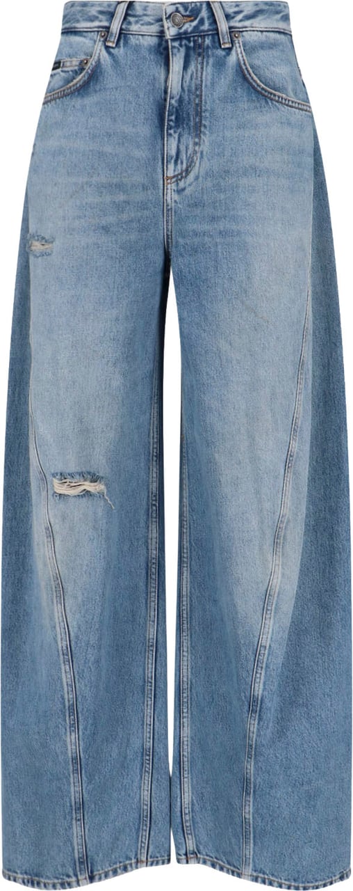 Dolce & Gabbana Classic Straight-Leg Jeans with Mid-Rise Design Blauw