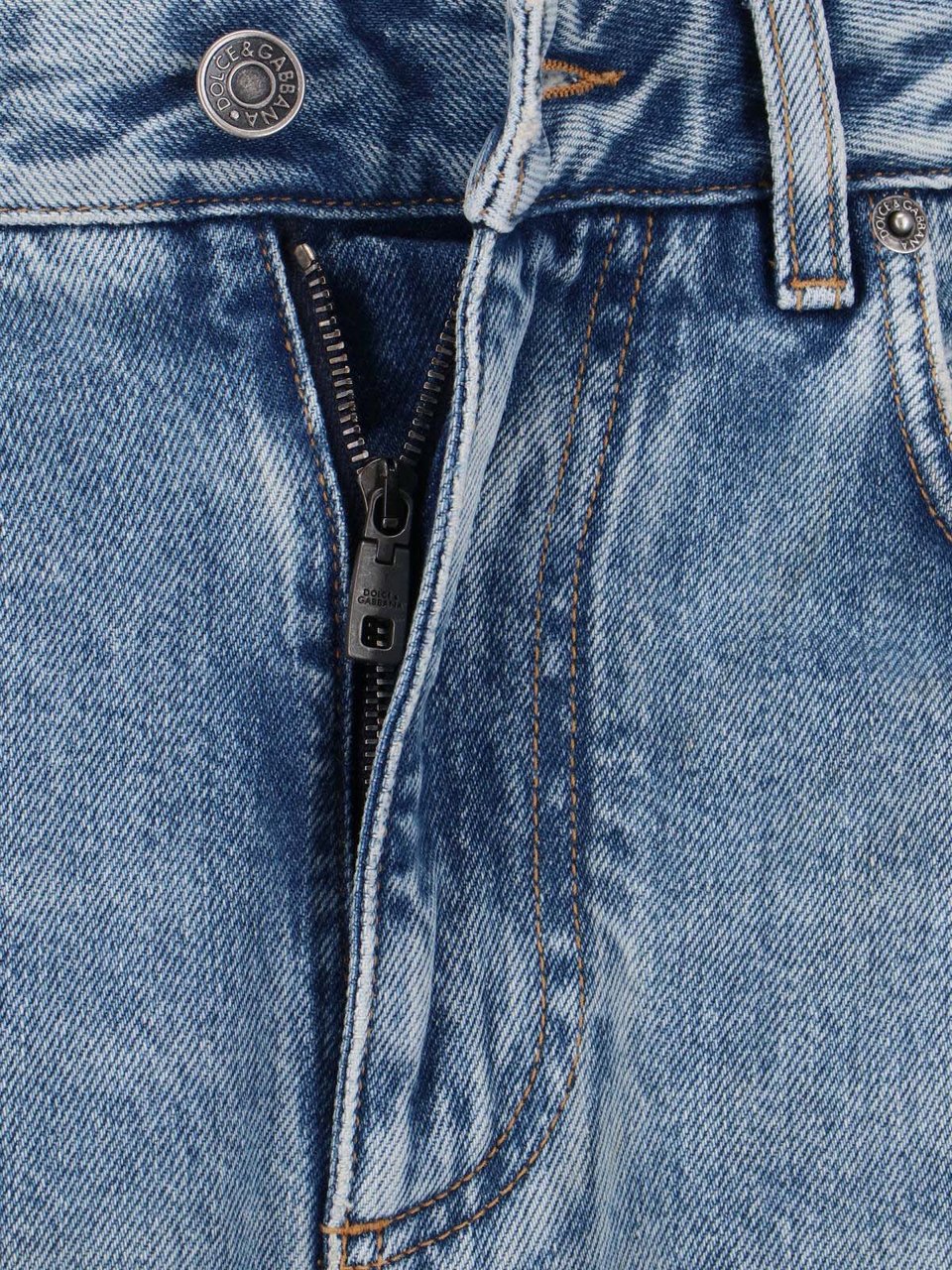 Dolce & Gabbana Classic Straight-Leg Jeans with Mid-Rise Design Blauw