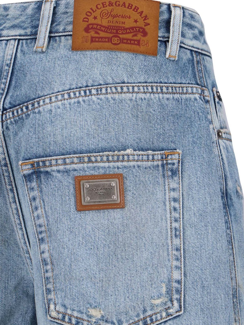 Dolce & Gabbana Classic Straight-Leg Jeans with Mid-Rise Design Blauw