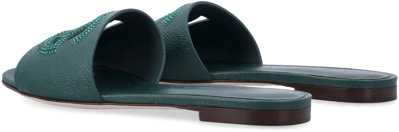 Dolce & Gabbana Flat Dg Slide Verde Groen