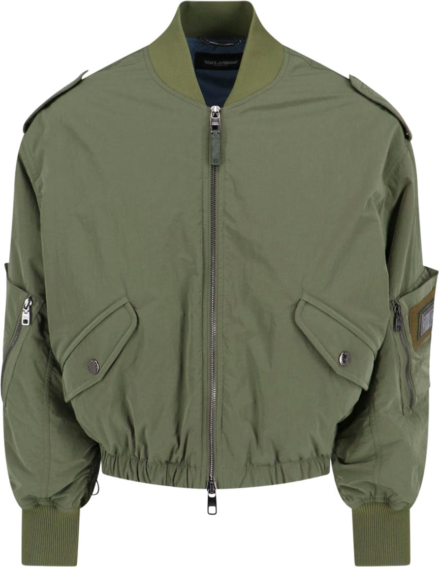 Dolce & Gabbana Logo Bomber Jacket – Green Groen
