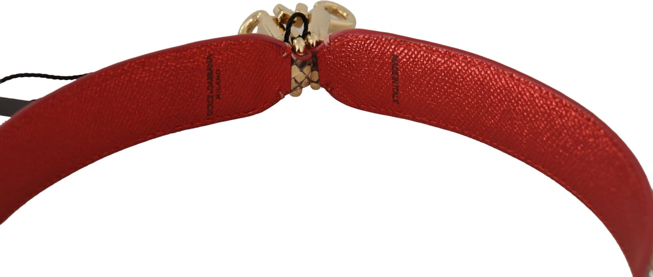 Dolce & Gabbana Beige Exotic Leather Crystals Shoulder Strap Beige