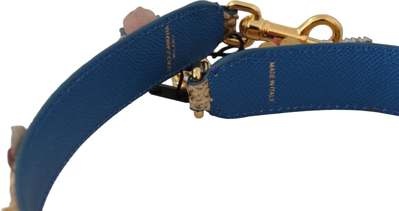 Dolce & Gabbana Beige Python Leather Floral Studded Shoulder Strap Beige