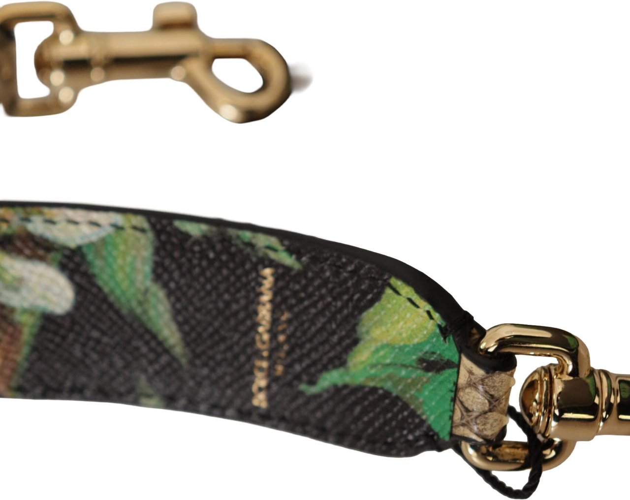 Dolce & Gabbana Beige Exotic Leather Crystals Reversible Shoulder Strap Beige