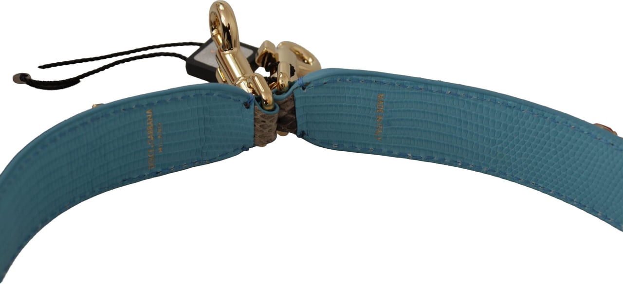 Dolce & Gabbana Brown Exotic Leather Crystals Shoulder Strap Bruin