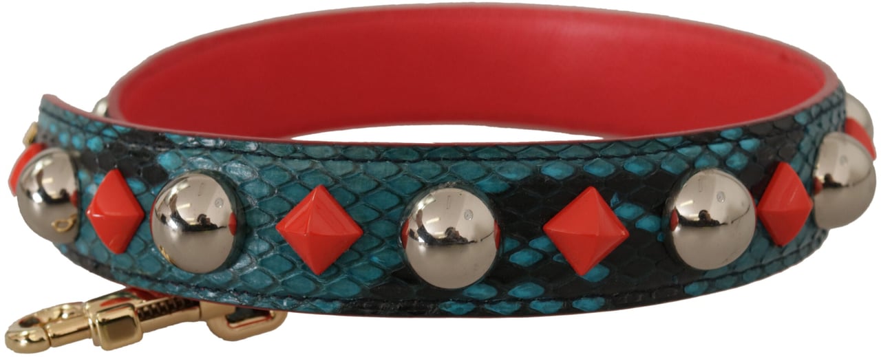 Dolce & Gabbana Green Crystals Leather Bag Shoulder Strap Groen