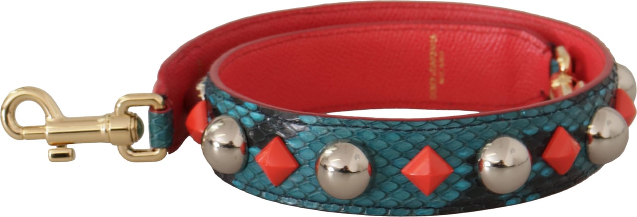 Dolce & Gabbana Green Crystals Leather Bag Shoulder Strap Groen