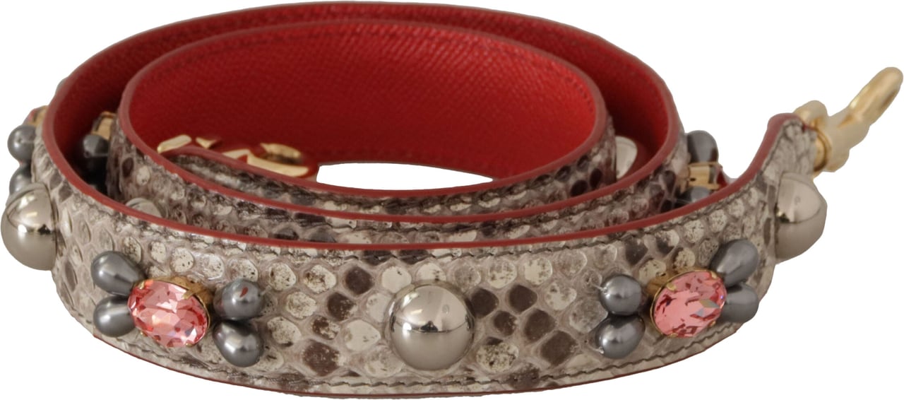 Dolce & Gabbana Beige Exotic Leather Studded Shoulder Strap Beige