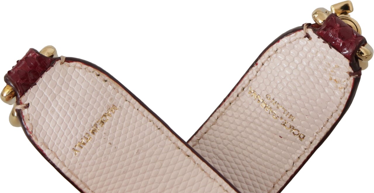Dolce & Gabbana Bordeaux Leather Crystals Bag Shoulder Strap Maroon