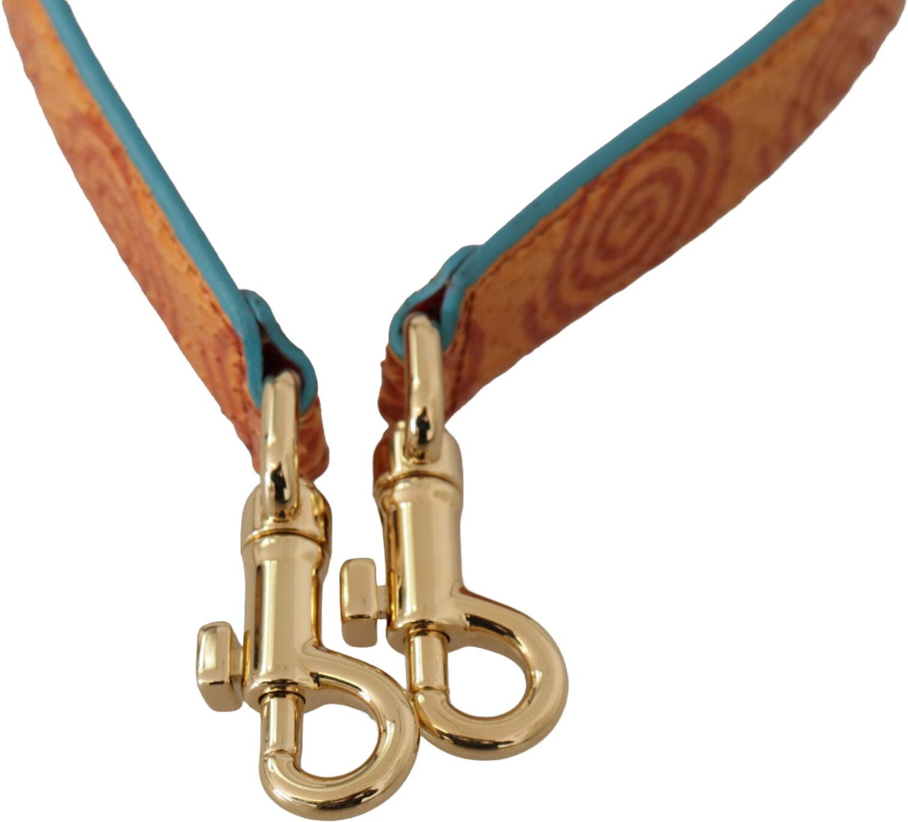Dolce & Gabbana Orange Leather Swirl Print Bag Shoulder Strap Oranje