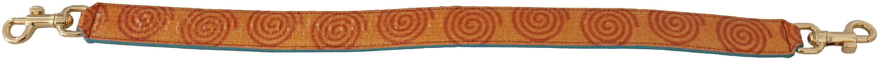 Dolce & Gabbana Orange Leather Swirl Print Bag Shoulder Strap Oranje