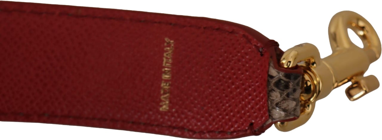 Dolce & Gabbana Brown Python Leather Studded Shoulder Strap Bruin
