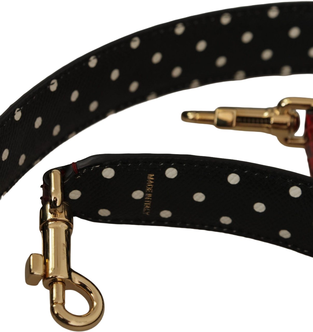 Dolce & Gabbana Red Python Leather Crystals Reversible Shoulder Strap Rood