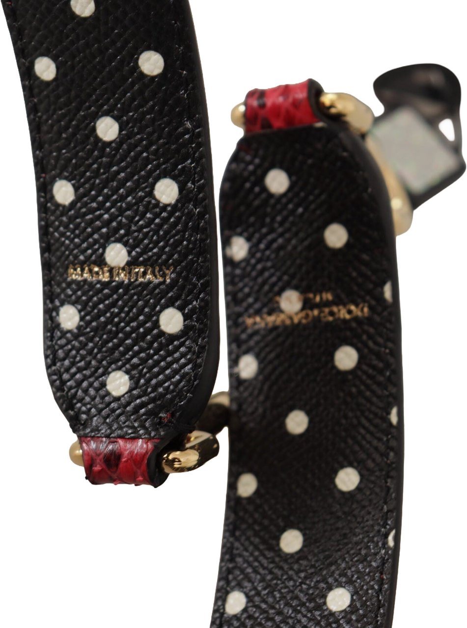Dolce & Gabbana Red Python Leather Crystals Reversible Shoulder Strap Rood