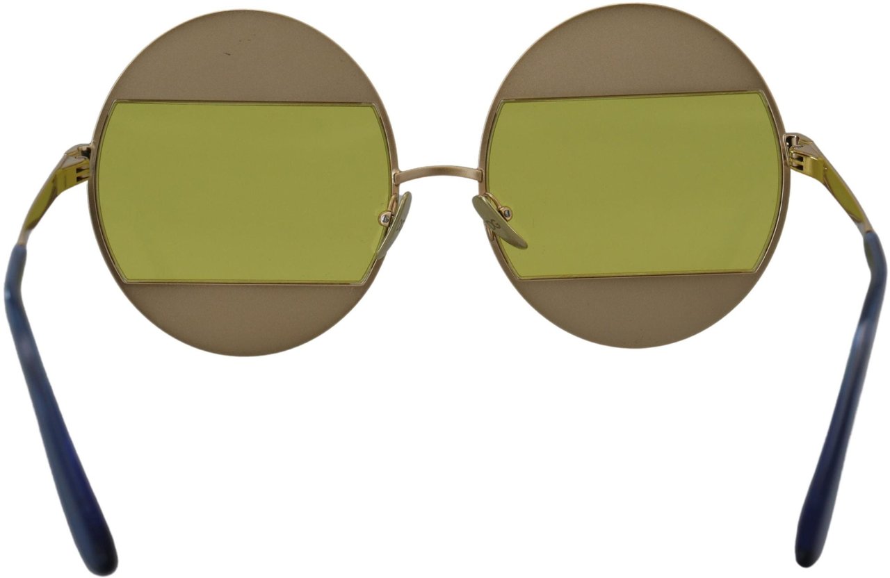 Dolce & Gabbana Gold Oval Metal Crystals Shades DG2209B Sunglasses Goud