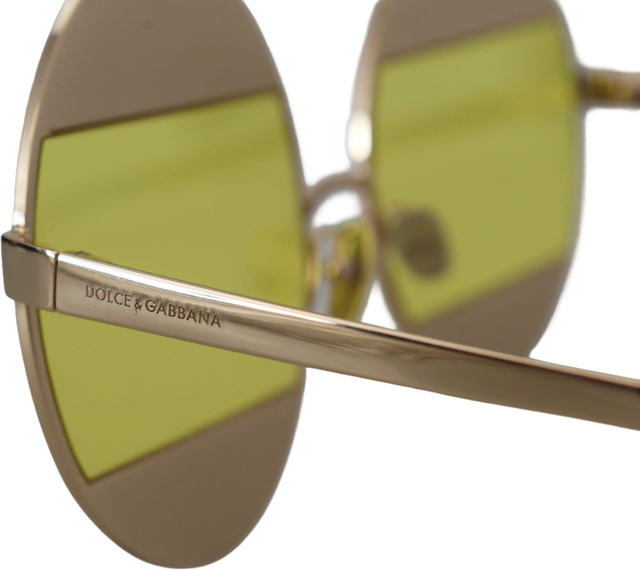 Dolce & Gabbana Gold Oval Metal Crystals Shades DG2209B Sunglasses Goud