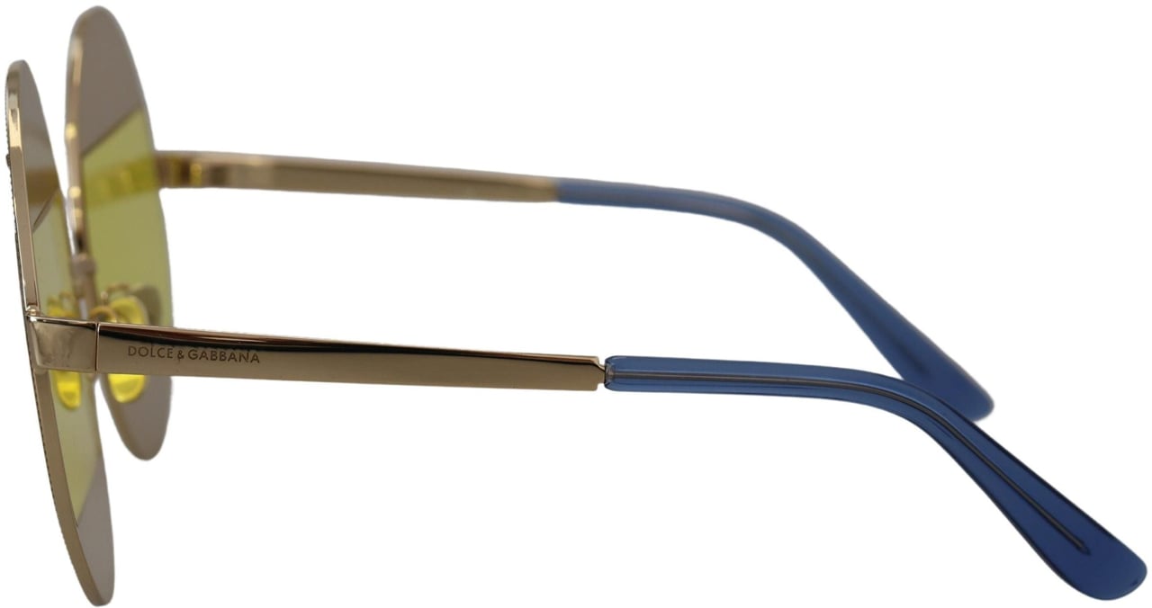 Dolce & Gabbana Gold Oval Metal Crystals Shades DG2209B Sunglasses Goud