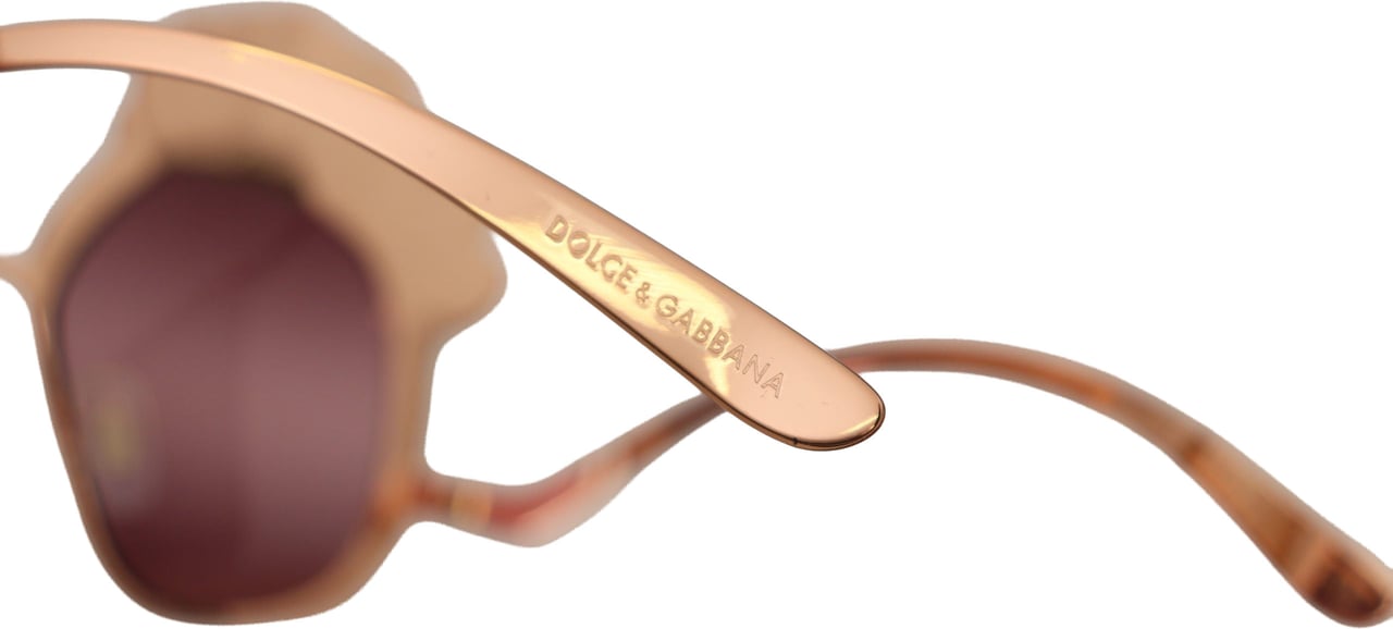 Dolce & Gabbana Pink Gold Rose Sequin Embroidery DG2202 Sunglasses Goud