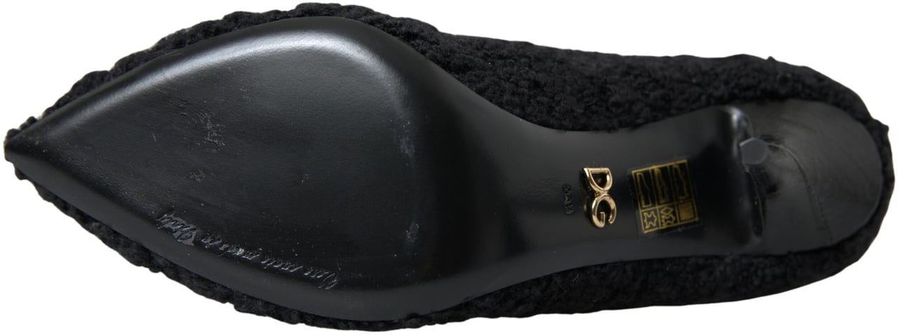 Dolce & Gabbana Black Stiletto Heels Mid Calf Boots Zwart