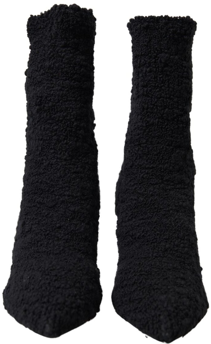 Dolce & Gabbana Black Stiletto Heels Mid Calf Boots Zwart