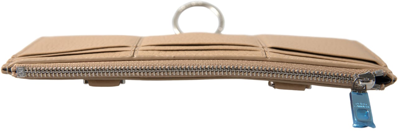 Dolce & Gabbana Beige Leather Shoulder Cardholder Shoulder Strap Wallet Beige
