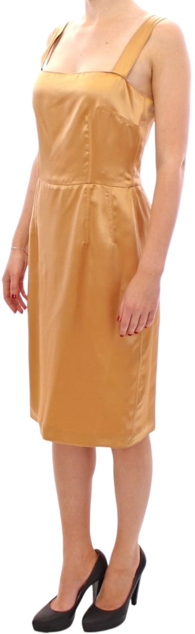 Dolce & Gabbana Bronze silk sheath dress Metallic