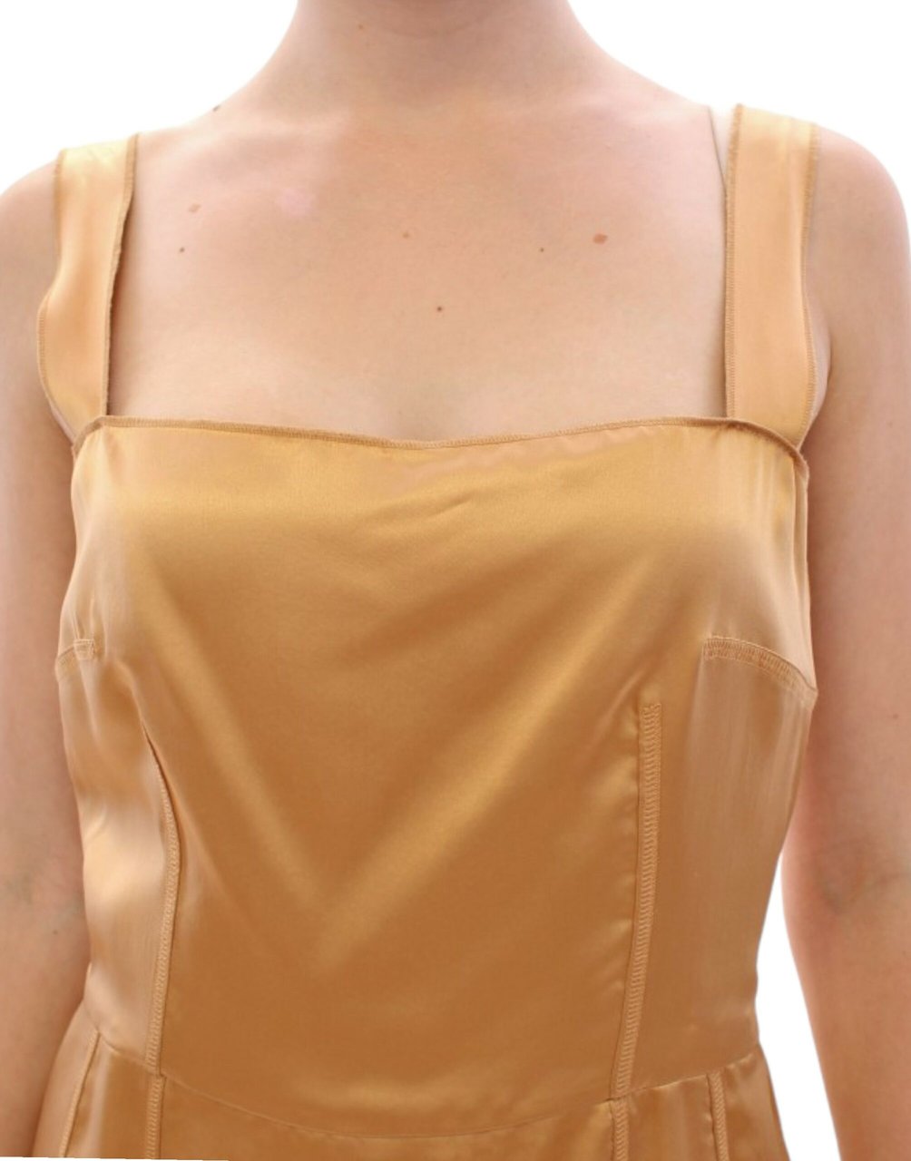 Dolce & Gabbana Bronze silk sheath dress Metallic