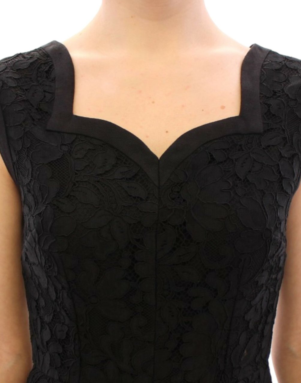 Dolce & Gabbana Black floral lace sicily runway dress Zwart
