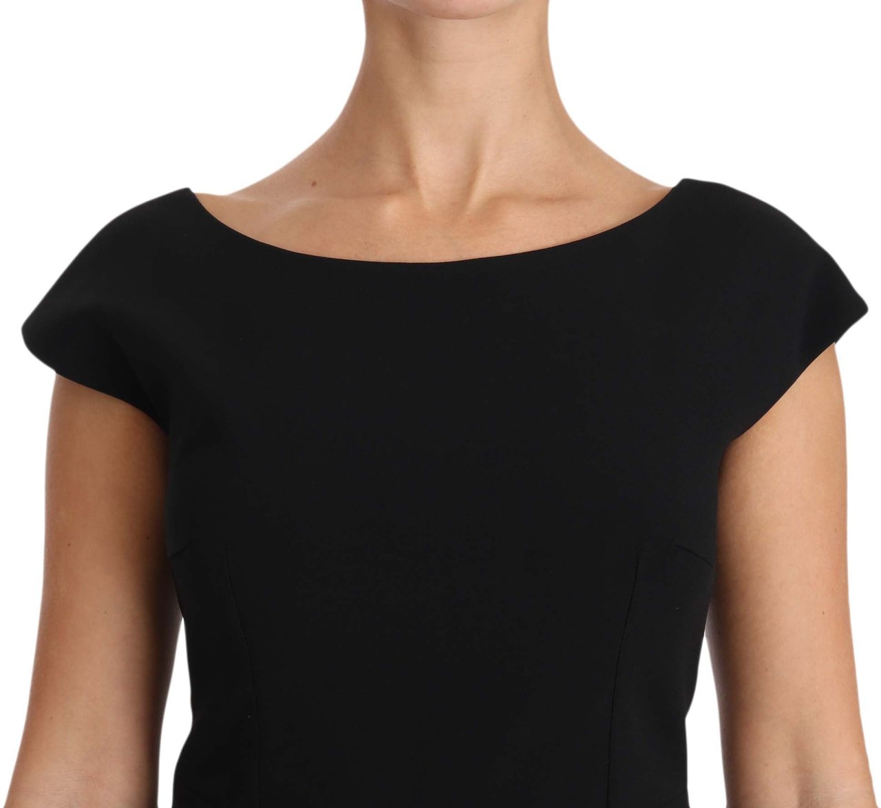 Dolce & Gabbana Black Stretch Fit Flare Gown Maxi Zwart